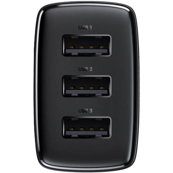 Мережевий зарядний пристрій Baseus Compact Charger 3USB 17W (CCXJ020101) Black 31496 фото