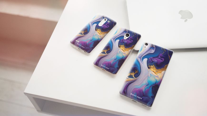 Чохол Huawei Абстракція блакитно-фіолетова 22118 фото