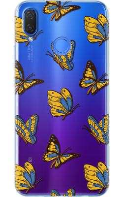 Чохол для Huawei Жовто-блакитні метелики 42721 фото