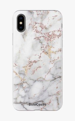 Чохол для iPhone Мармур сірий з срібними тріщинами 26784 фото