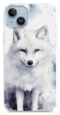 Чехол для iPhone Снежная лисичка на белом фоне. 37414 фото