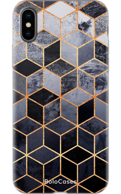 Чехол для iPhone Графика черно-серых кубов 29185 фото