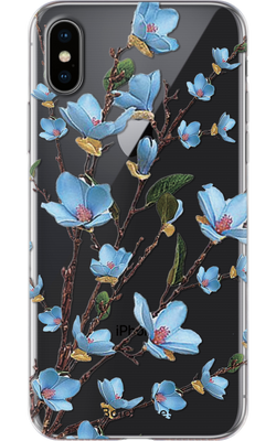 Чехол для iPhone Синие веточки магнолии 29768 фото