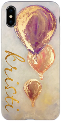 Чехол для iPhone Имя с воздушными золотыми шарами (НАДПИСЬ ЛЮБАЯ) 27139 фото