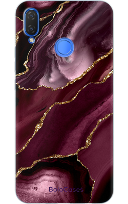 Чехол для Huawei с дизайном бордово-марсаловый мрамор 30961 фото