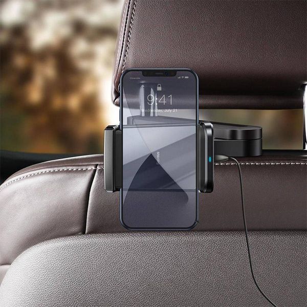 Холдер Baseus Wireless Charger Energy Storage Backseat Holder (WXHZ-01) Black 31558 фото