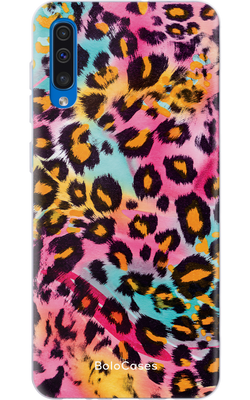 Чохол для Samsung Рожевий леопард з блакитними вставками 32086 фото