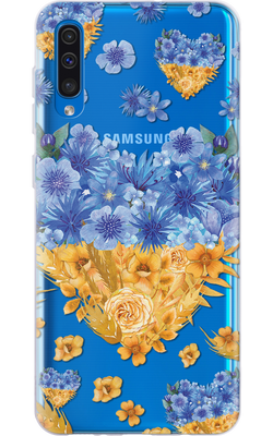 Чохол для Samsung Квіткові патріотичні серця 42666 фото
