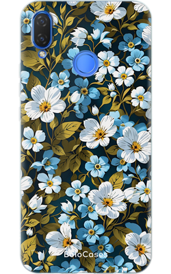 Чехол для Huawei Мелкие голубовато-белые цветы 22442 фото