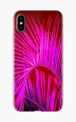 Чохол для iPhone Неонове рожеве листя 26561 фото