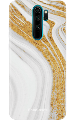 Чехол для Xiaomi Мрамор белый с золотыми разводами 23548 фото