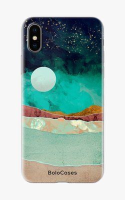 Чохол для iPhone Абстракція гори та місяць 26563 фото