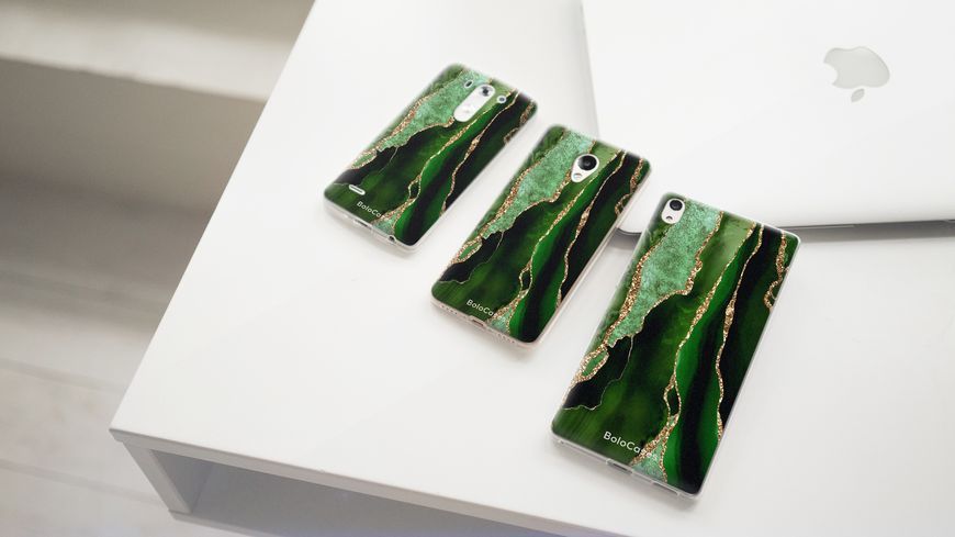 Чохол для iPhone Мармур зелений з вертикальними тріщинами 30958 фото