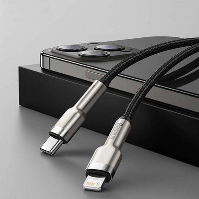 Cable Baseus Cafule Metal Type-C to Lightning PD 20W (CATLJK-A01) Black 1m 31241 фото
