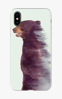 Чехол для iPhone Лес на фоне медведя 26328 фото