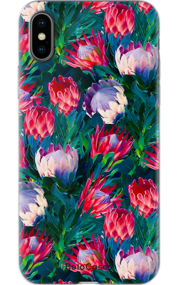 Чехол для iPhone Бело-красная протея с листьями 32464 фото