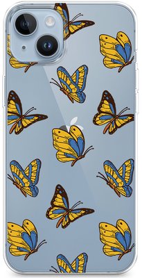 Чехол для iPhone Желто-голубые бабочки 46673 фото