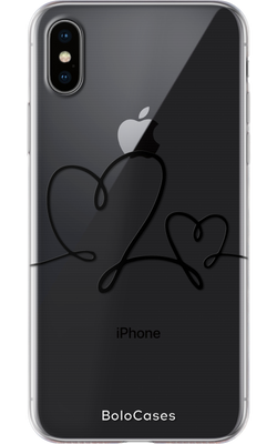 Чехол для iPhone Два черных сердца 32341 фото