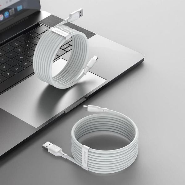 USB Cable Baseus Simple Wisdom Data Cable Kit Type-C (2PCSSet) (TZCATZJ-02) White 1.5m 31315 фото