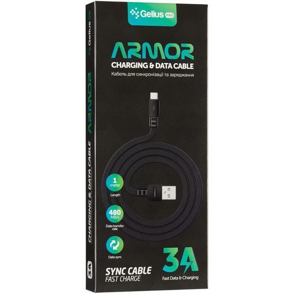 USB Cable Gelius Pro Armor MicroUSB Black 31360 фото