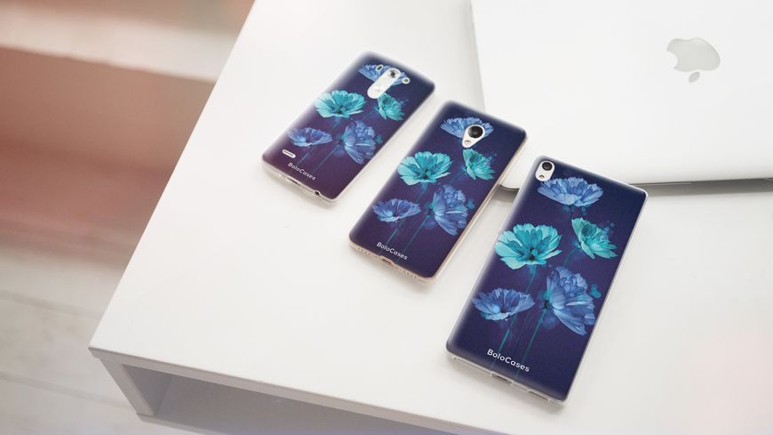 Чехол для Huawei Акварельные васильки на синем фоне. 22460 фото