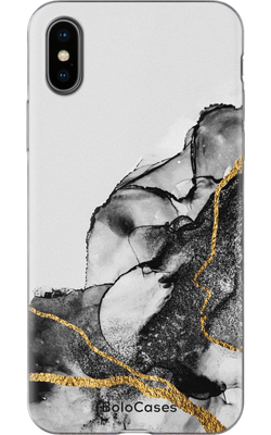 Чехол для iPhone Черная акварель с золотом 31971 фото