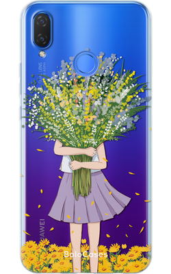 Чехол для Huawei Девочка с букетом цветов 2 22446 фото