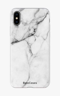 Чохол для iPhone Мармур білий з чорними тріщинами 26702 фото