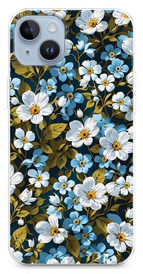 Чехол для iPhone Мелкие голубовато-белые цветы 32463 фото