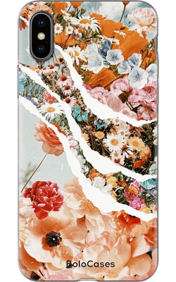Чехол для iPhone Полевые цветы и белые трещины 31866 фото