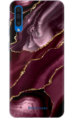 Чехол для Samsung с дизайном бордово-марсаловый мрамор 30960 фото