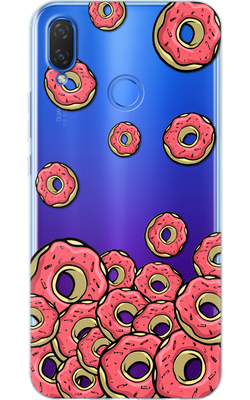 Чохол для Huawei з дизайном їжа Рожеві пончики 30117 фото
