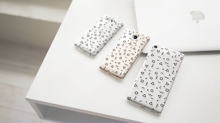 Чехол для iPhone Черные контуры геометрических фигур 29035 фото