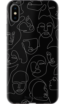 Чехол для iPhone Много контуров лиц 31731 фото