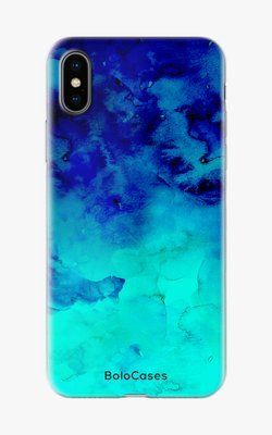 Чохол для iPhone Акварельний синій градієнт 26474 фото