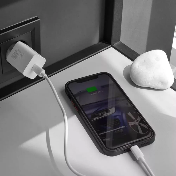 СЗУ Baseus Super Silicone PD Charger 20W (1Type-C) + With Cable Type-C to Lightning Black 31433 фото