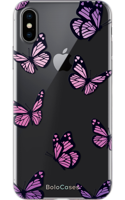 Чехол для iPhone Розовые бабочки 32417 фото