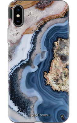 Чехол для iPhone Мрамор структурный сине-серый 31097 фото