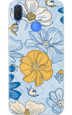 Чехол для Huawei Желто-голубые цветы 22450 фото
