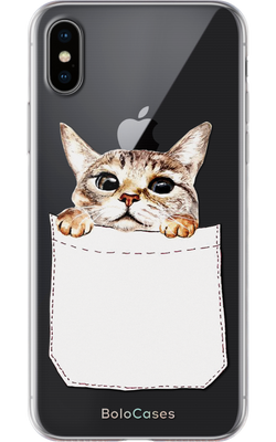 Чехол для iPhone Котик в кармане 32419 фото