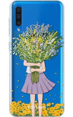 Чохол для Samsung Дівчинка з букетом квітів 2 22011 фото