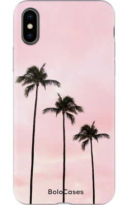 Чехол для iPhone Пальмы и зефирное небо 30826 фото