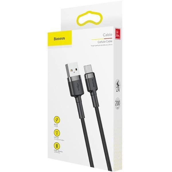 USB Cable Baseus Cafule Type-C (CATKLF-CG1) Black 2m 31372 фото