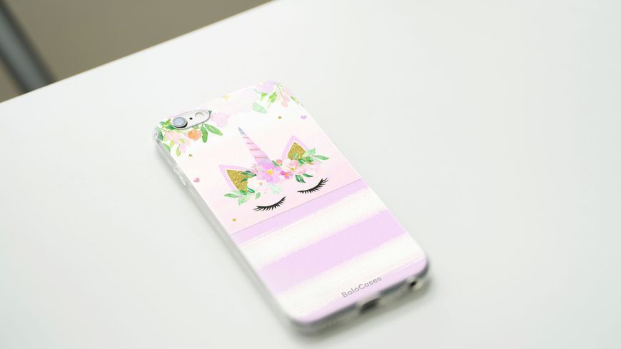 Чохол для iPhone Єдинорожок з  рожевими квітами 26112 фото