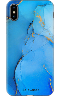 Чехол для iPhone Мрамор ярко-синий 32337 фото