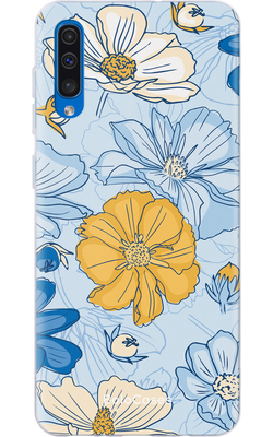Чехол для Samsung Желто-голубые цветы 22015 фото