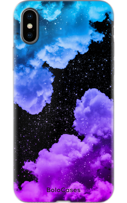 Чехол для iPhone Голубо-фиолетовые облака 30275 фото