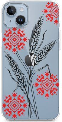 Чохол для iPhone Вишивка червона і чорний колосок 44673 фото