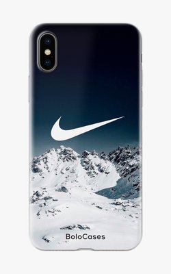 Чохол для iPhone Засніжені гори та емблема Nike 25948 фото