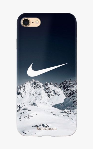 Чохол для iPhone Засніжені гори та емблема Nike 25948 фото